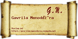 Gavrila Menodóra névjegykártya